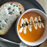 Carrot soup at Carrots The Vegan Kitchen in Bangkok