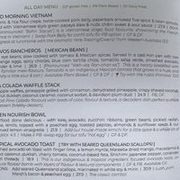 All Day Menu Page 1 at Guyala Cafe in Cairns