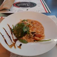 Vegan Spinach and Mushroom Risotto at Napoli in Lisbon