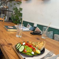 Quiche and salad at La Dame au Cerf in Nice