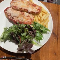 Eggplant parmigiana  at Bridgeway Hotel Kitchen in Pooraka