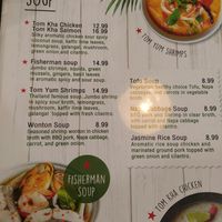 Menu at Thai Paradise in Las Vegas