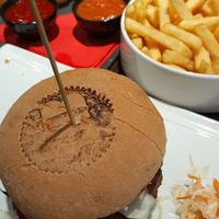 Onion rings + fake meat vegan version at The Huggy's Bar - Namur in Namur