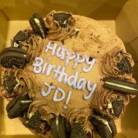 Vanilla cake with chocolate icing at Rosa Bakes in Chantilly