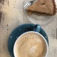 Vegan Apple Pie with Jumbo Cappuccino with Almond Milk  at Ginger in Trieste