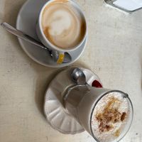Cappuccino with soy milk and chai latte with soy milk at Ginger in Trieste