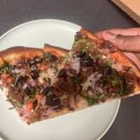 Ultra vegan deluxe pizza   at Bakaris Plant-Based Pizza in Atlanta