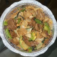 drunken noodles with mock meat  at Urban Thai Kitchen in San Diego
