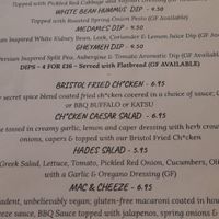 Menu at Seitan's Corner in Bristol