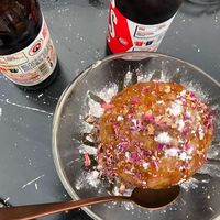 Deep fried ice-cream   at Seitan's Corner in Bristol