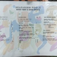Drinks menu  at Seafaring Fools in Glenelg