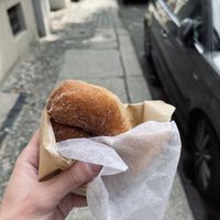 Cinnamon sugar vegan donut. Unreal levels of delicious.  at Sammy's Berliner Donuts in Berlin