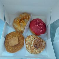Salted Caramel, Raspberry Bomb, Biscoff Lotus, Bienenstich at Sammy's Berliner Donuts in Berlin