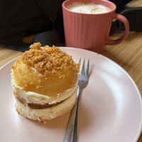 Carrot cake with a chocolate mocha. Sugar coma inducing.  at Sammy's Berliner Donuts in Berlin