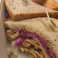 Pastrami on rye at Willow Vegan Bistro in New York City