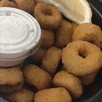 Trumpet mushroom calamari at Willow Vegan Bistro in New York City