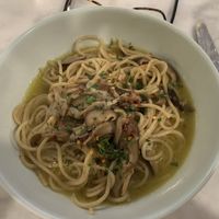 “Scallop” Cacio e Pepe.   So good.   at Willow Vegan Bistro in New York City