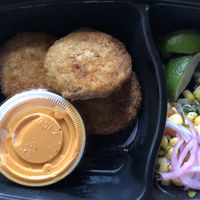 Willow “Crab” cakes  at Willow Vegan Bistro in New York City