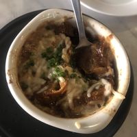 French onion soup. Yum!  at Willow Vegan Bistro in New York City