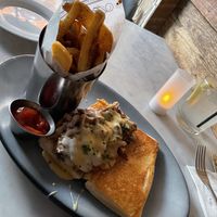 Philly Cheese Steak, Cajun Fries & Lemonade  at Willow Vegan Bistro in New York City