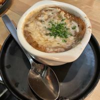 french onion soup  at Willow Vegan Bistro in New York City