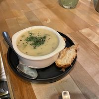 “clam chowder"  at Willow Vegan Bistro in New York City
