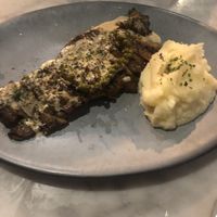 Seitan steak and mashed potatoes  at Willow Vegan Bistro in New York City