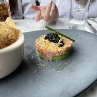 zalmon tar tar  at Willow Vegan Bistro in New York City