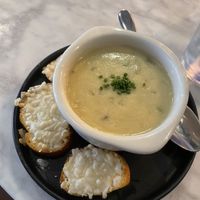 “Clam” chowder  at Willow Vegan Bistro in New York City