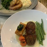 Chik’n Francese and Grilled Chunk Steak™ Filet  at Willow Vegan Bistro in New York City