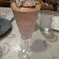 Dragon fruit gin cocktaill  at Willow Vegan Bistro in New York City