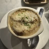French onion soupp  at Willow Vegan Bistro in New York City