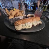 French dip sandwich with fries   at Willow Vegan Bistro in New York City
