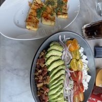 Salad and marinaded Tofu   at Willow Vegan Bistro in New York City