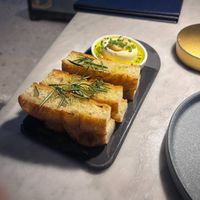 Focaccia with thyme and garlic butter at Willow Vegan Bistro in New York City