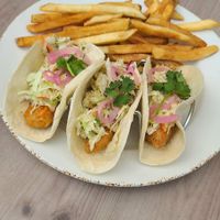 Vegan Phish Tacos at Fionn's in Winnipeg
