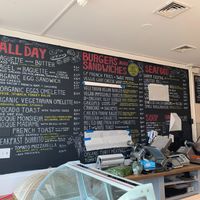 Menu as of Winter 2020. Vegan items are well marked, but interspersed with non-vegan items.  at Marie Eiffel Market in Shelter Island