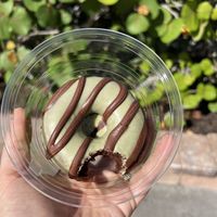 Mint matcha chocolate donut   at Crop Juice in Sarasota