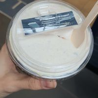 Red bean cream topping - served with a spoon! at NUTTEA - La Trobe St in Melbourne