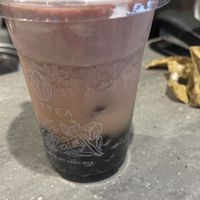 Watermelon green tea with but cream and brown sugar pearls  at NUTTEA - La Trobe St in Melbourne