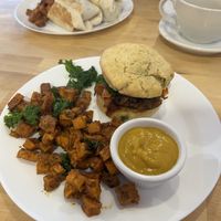 Breakfast bomb with breakfast potatoes   at Spacecat V-stro in Ferndale