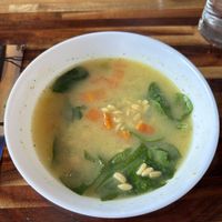 lemon orzo soup (on their special menu in March)  at Spacecat V-stro in Ferndale