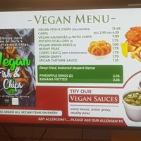 Vegan menu (Oct 2024) at Mr Chippy in York