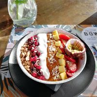 Chocolate peanut butter smoothiebowl at The Brewery in Larnaca