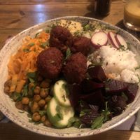 Yummy vegan Buddha bowl  at The Brewery in Larnaca