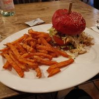 Vegan Pulled Chicken Burger at The Brewery in Larnaca