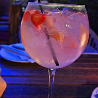 Strawberry gin cocktail at The Brewery in Larnaca