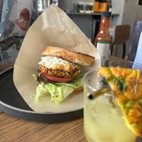 Cheeseburger (they ran out of bun. The breas was really good tho)  at Sonu Sonu in Fukuoka