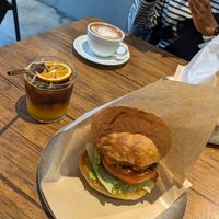 Burger and coffee at Sonu Sonu in Fukuoka
