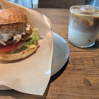 With soy latte at Sonu Sonu in Fukuoka